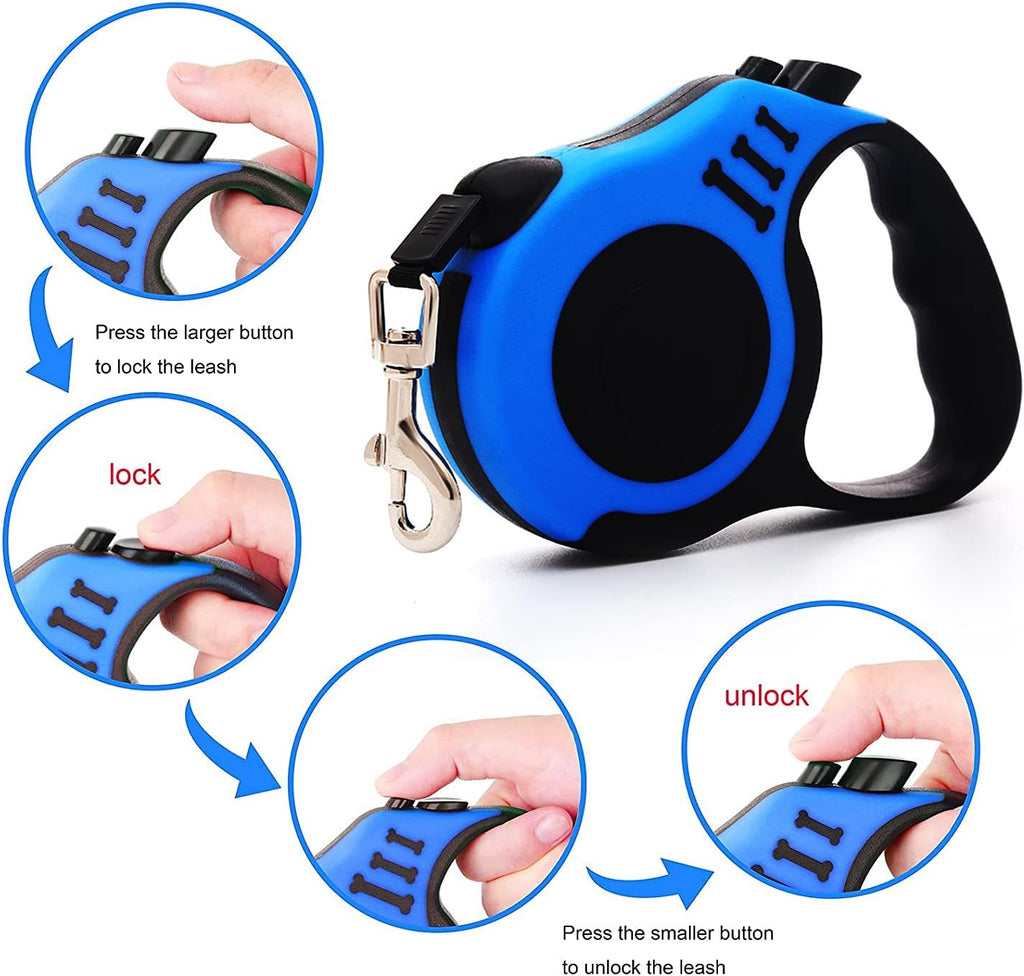Retractable Dog Leash Set，Lightweight Portative 10FT Dog Leash，Walking Dog Leash for Small Dog