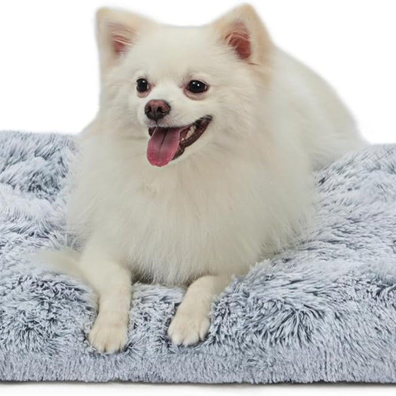 Medium Dog Bed Crate Pad Mat for Dog Cages Washable Dog Bed for Medium Small Size Dog Soft Kennel Pad Anti-Slip Pet Bed,30" X 20",Grey