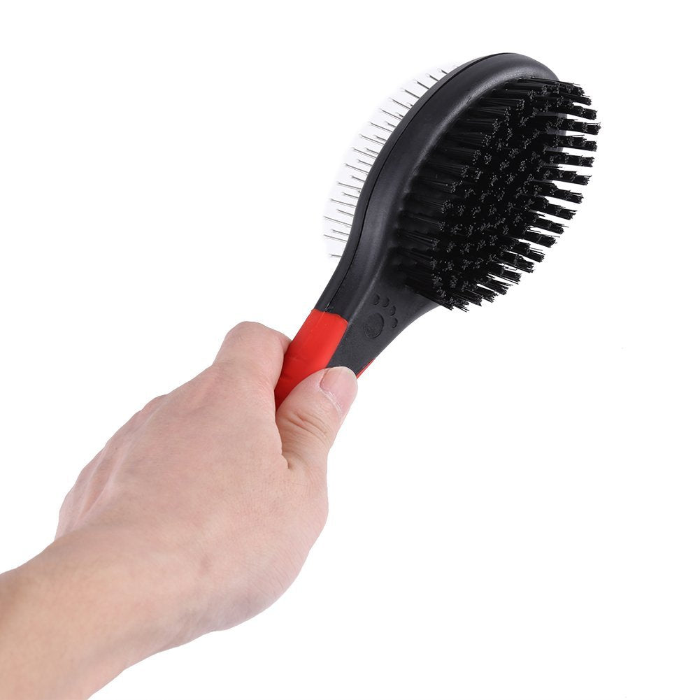 Pet Brush, 2 Sided Pet Grooming Brush Cat Brush Dog Grooming Massage Comb Pet Grooming Tools for Dogs Cats Cleaning Loose Fur Dirt(L)