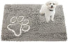 Dog Mat for Floor,Grey 20X31Inch Pet Mats for Dogs,Pet Dog Feeding Mat Rug for Food and Water,Dries Quickly, Machine Washable