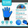 Pet Grooming Gloves | Deshedding Glove for Easy, Mess-Free Grooming | Grooming Mitt for Dogs, Cats, Rabbits & Horses with Long/Short/Curly Hair | Pet Hair Gloves for Pet Hair Removal