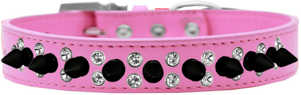 Pet and Dog Spike Collar, "Double Crystal Black Spikes"
